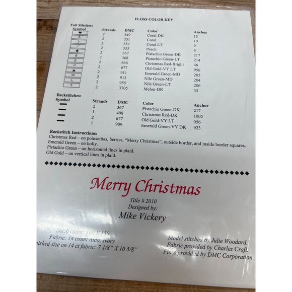 Vickery Collection Merry Christmas Counted Cross Stitch Chart - Picture 3 of 3
